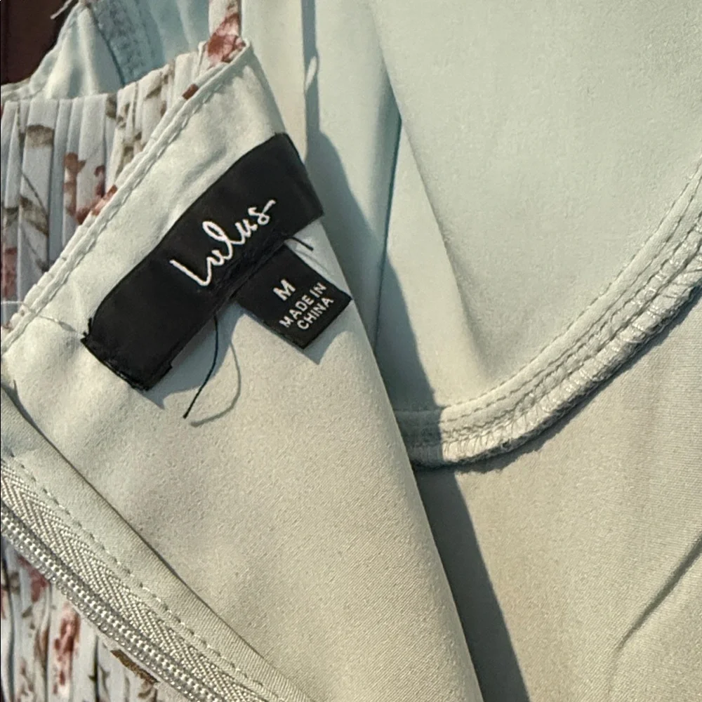 Lulu's Cascading Crush Pale Blue Floral Print Tiered Bustier Midi Dress - Picture 4 of 5